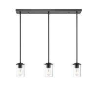 Three Light Pendant by Z-Lite - Thayer Collection, Matte Black Finish - 742MP-3MB