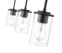 Three Light Pendant by Z-Lite - Thayer Collection, Matte Black Finish - 742MP-3MB
