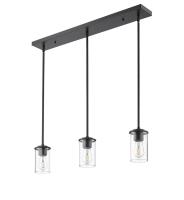 Three Light Pendant by Z-Lite - Thayer Collection, Matte Black Finish - 742MP-3MB