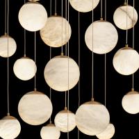 LED Pendant by Modern Forms - Pisces Collection, Aged Brass Finish - PD-34421R-AB
