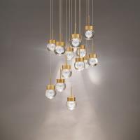 LED Pendant by Modern Forms - Double Bubble Collection, Aged Brass Finish - PD-82015R-AB