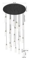 21 Light Pendant by Innovations - Downtown Urban Collection, Brushed Brass Finish - 148BK-B-21P-BB-G434-12CL