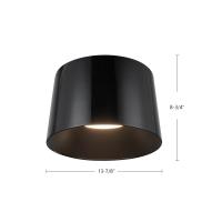 LED Flush Mount by Kuzco Lighting - Etta Collection, Jet Black Finish - FM16512-JB-3WCCT-UNV