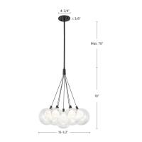 LED Chandelier by Kuzco Lighting - Bolla Collection, Black Finish - CH3117-BK