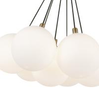 LED Chandelier by Kuzco Lighting - Bolla Collection, Brushed Gold/Opal Glass Finish - CH3117-BG/OP
