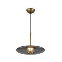 LED Pendant by Kuzco Lighting - Kyoto Collection, Vintage Brass/Smoked Glass Finish - PD37018-VB/SM-3WCCT-UNV