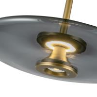 LED Pendant by Kuzco Lighting - Kyoto Collection, Vintage Brass/Smoked Glass Finish - PD37018-VB/SM-3WCCT-UNV