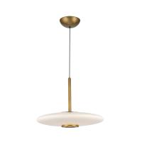 LED Pendant by Kuzco Lighting - Kyoto Collection, Vintage Brass/Glossy Opal Glass Finish - PD37018-VB/GO-3WCCT-UNV