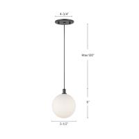 LED Pendant by Kuzco Lighting - Bolla Collection, Black/Opal Glass Finish - PD3106-BK/OP