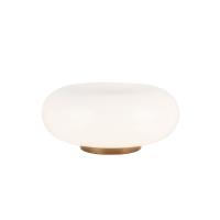 LED Table Lamp by Kuzco Lighting - Nimbus Collection, Vintage Brass/Opal Glass Finish - TL12409-VB/OP