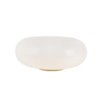 LED Table Lamp by Kuzco Lighting - Nimbus Collection, Vintage Brass/Opal Glass Finish - TL12413-VB/OP