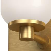 One Light Wall Sconce by Kuzco Lighting - Nola Collection, Brushed Gold/Glossy Opal Glass Finish - WS57704-BG/GO