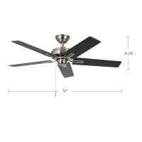 52"Ceiling Fan by Kuzco Lighting - Erikson Collection, Brushed Nickel Finish - CF78752-BN-NLP