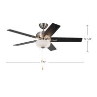 52"Ceiling Fan by Kuzco Lighting - Erikson Collection, Brushed Nickel Finish - CF78752-BN-LKP