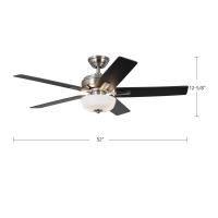 52"Ceiling Fan by Kuzco Lighting - Erikson Collection, Brushed Nickel Finish - CF78752-BN-LKW