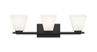 Three Light Vanity by Z-Lite - Annalise Collection, Matte Black Finish - 7514-3V-MB