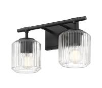 Two Light Vanity by Z-Lite - Landon Collection, Matte Black Finish - 7515-2V-MB