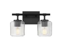 Two Light Vanity by Z-Lite - Landon Collection, Matte Black Finish - 7515-2V-MB