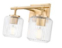 Two Light Vanity by Z-Lite - Landon Collection, Modern Gold Finish - 7515-2V-MGLD