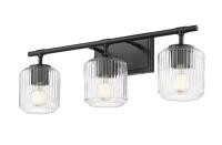 Three Light Vanity by Z-Lite - Landon Collection, Matte Black Finish - 7515-3V-MB