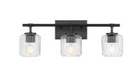 Three Light Vanity by Z-Lite - Landon Collection, Matte Black Finish - 7515-3V-MB