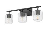 Three Light Vanity by Z-Lite - Landon Collection, Matte Black Finish - 7515-3V-MB