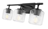 Three Light Vanity by Z-Lite - Landon Collection, Matte Black Finish - 7515-3V-MB