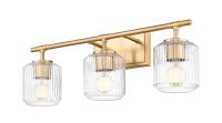 Three Light Vanity by Z-Lite - Landon Collection, Modern Gold Finish - 7515-3V-MGLD
