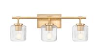 Three Light Vanity by Z-Lite - Landon Collection, Modern Gold Finish - 7515-3V-MGLD