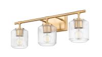 Three Light Vanity by Z-Lite - Landon Collection, Modern Gold Finish - 7515-3V-MGLD