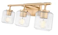 Three Light Vanity by Z-Lite - Landon Collection, Modern Gold Finish - 7515-3V-MGLD