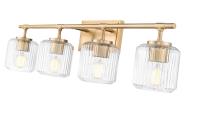 Four Light Vanity by Z-Lite - Landon Collection, Modern Gold Finish - 7515-4V-MGLD