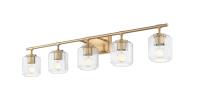 Five Light Vanity by Z-Lite - Landon Collection, Modern Gold Finish - 7515-5V-MGLD