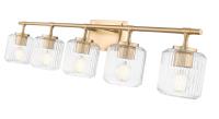 Five Light Vanity by Z-Lite - Landon Collection, Modern Gold Finish - 7515-5V-MGLD