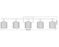Five Light Vanity by Z-Lite - Landon Collection, Modern Gold Finish - 7515-5V-MGLD