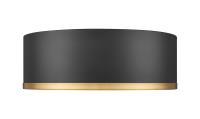 LED Flush Mount by Z-Lite - Bradley Collection, Matte Black + Modern Gold Finish - 1018F12-MB-MGLD-LED