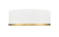 LED Flush Mount by Z-Lite - Bradley Collection, Matte White + Modern Gold Finish - 1018F12-MW-MGLD-LED