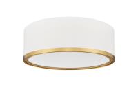 LED Flush Mount by Z-Lite - Bradley Collection, Matte White + Modern Gold Finish - 1018F12-MW-MGLD-LED