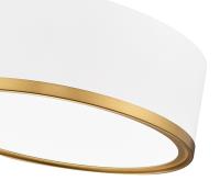 LED Flush Mount by Z-Lite - Bradley Collection, Matte White + Modern Gold Finish - 1018F12-MW-MGLD-LED