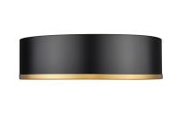 LED Flush Mount by Z-Lite - Bradley Collection, Matte Black + Modern Gold Finish - 1018F16-MB-MGLD-LED