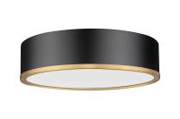 LED Flush Mount by Z-Lite - Bradley Collection, Matte Black + Modern Gold Finish - 1018F16-MB-MGLD-LED