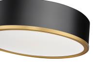 LED Flush Mount by Z-Lite - Bradley Collection, Matte Black + Modern Gold Finish - 1018F16-MB-MGLD-LED