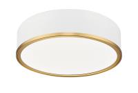 LED Flush Mount by Z-Lite - Bradley Collection, Matte White + Modern Gold Finish - 1018F16-MW-MGLD-LED