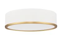 LED Flush Mount by Z-Lite - Bradley Collection, Matte White + Modern Gold Finish - 1018F16-MW-MGLD-LED
