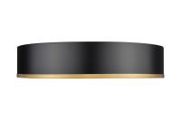 LED Flush Mount by Z-Lite - Bradley Collection, Matte Black + Modern Gold Finish - 1018F20-MB-MGLD-LED