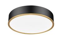 LED Flush Mount by Z-Lite - Bradley Collection, Matte Black + Modern Gold Finish - 1018F20-MB-MGLD-LED