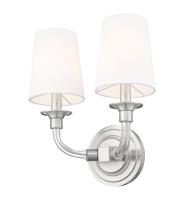 Two Light Wall Sconce by Z-Lite - Katerina Collection, Brushed Nickel Finish - 1950-2S-BN