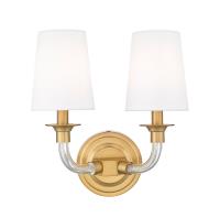 Two Light Wall Sconce by Z-Lite - Katerina Collection, Rubbed Brass Finish - 1950-2S-RB