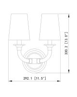 Two Light Wall Sconce by Z-Lite - Katerina Collection, Rubbed Brass Finish - 1950-2S-RB