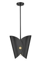 One Light Pendant by Z-Lite - Salone Collection, Matte Black Finish - 1951P11-MB